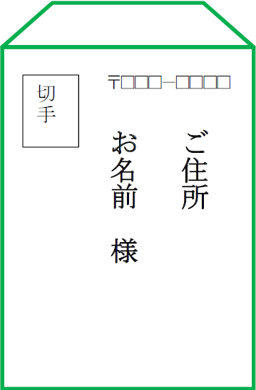 郵便による水道料金等納入済証明書の請求方法返信用封筒例