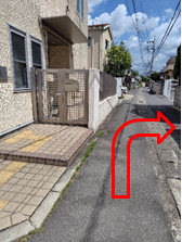駐車場への案内写真