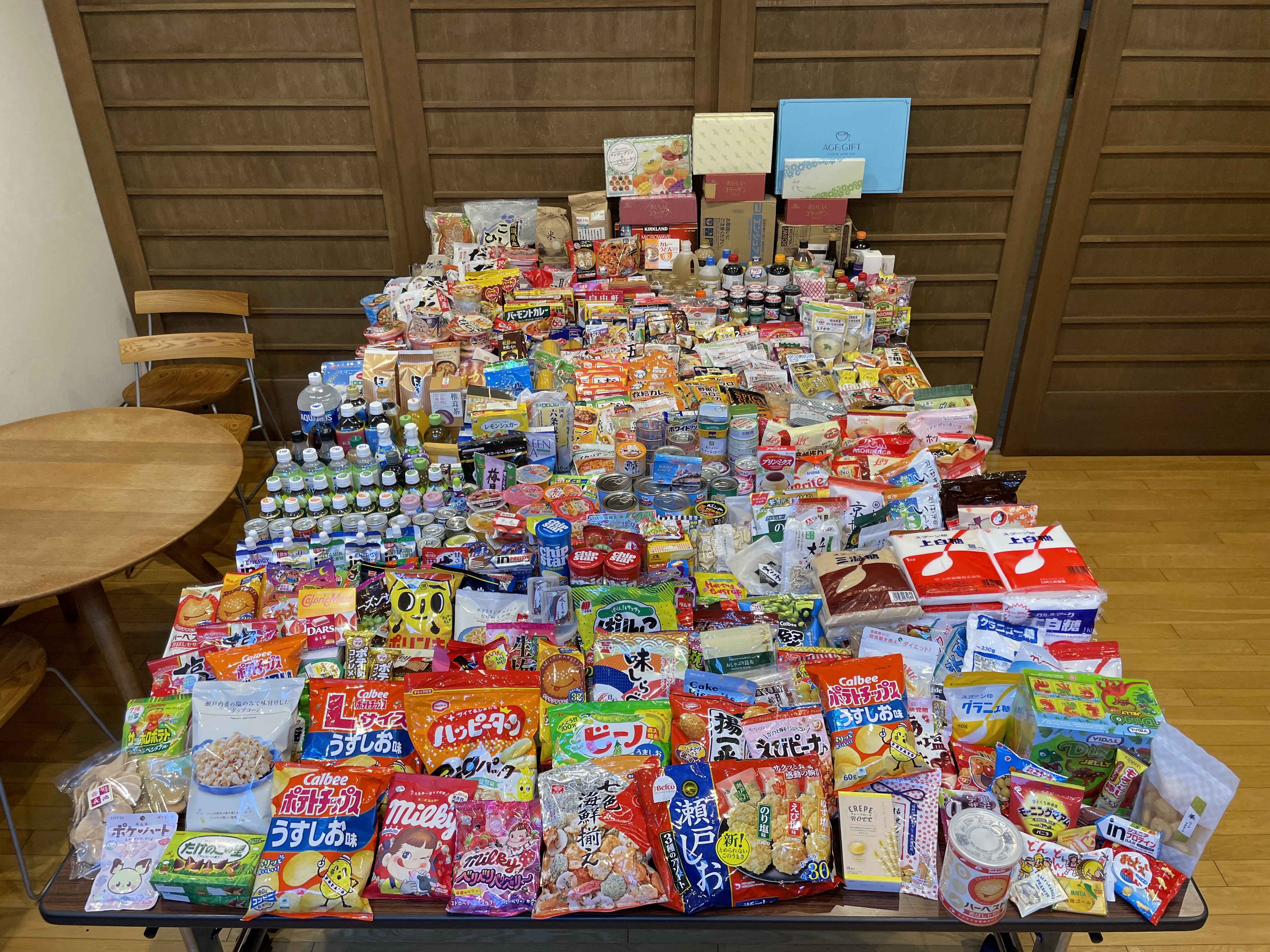 寄付していただいた食品の数々