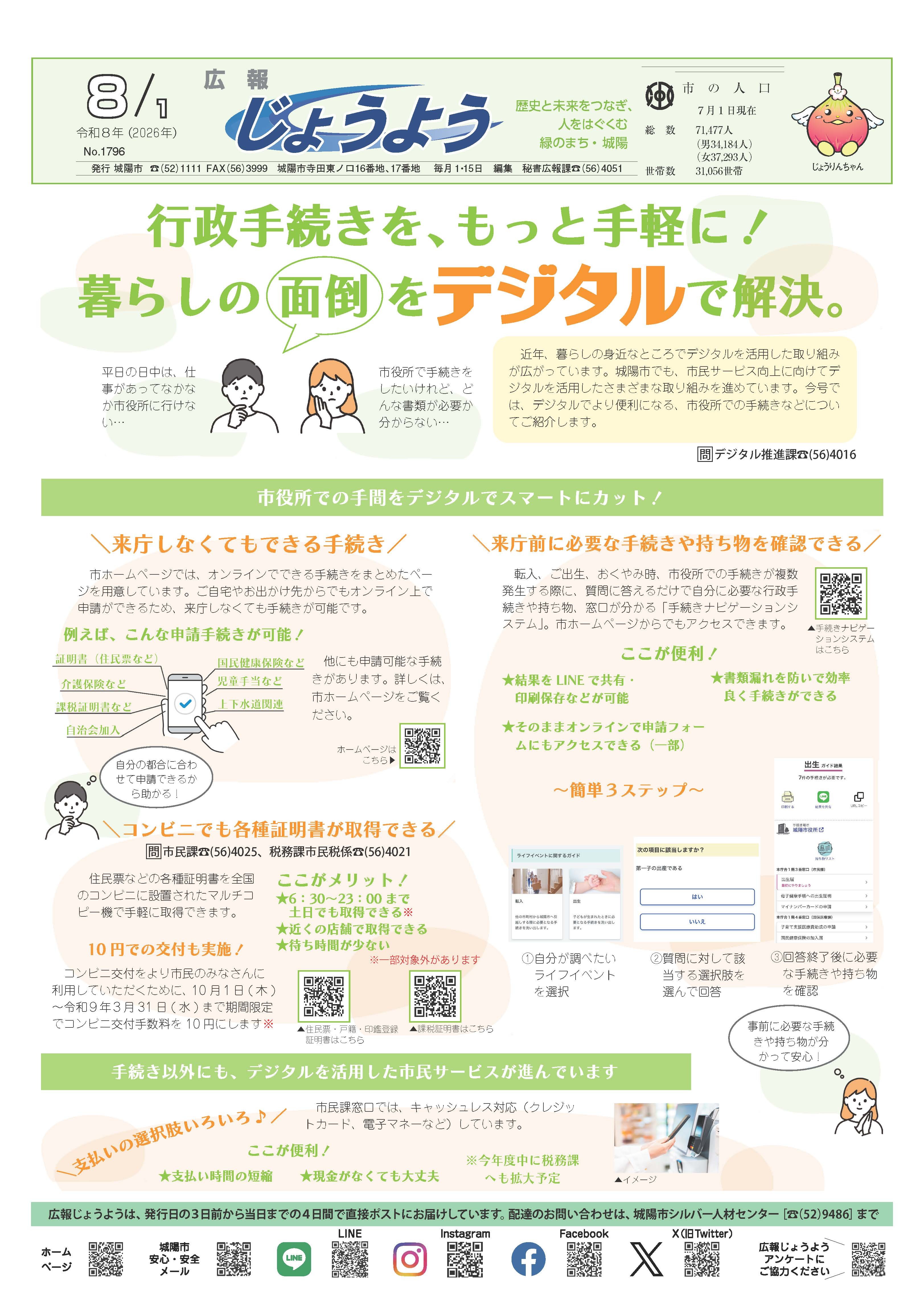 広報じょうよう2026年8月1日号